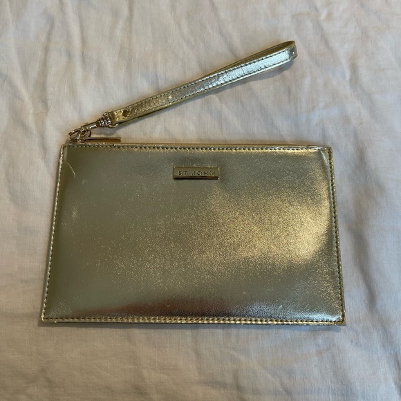 St. John Metallic Gold Wristlet/Clutch - Picture 1 of 6